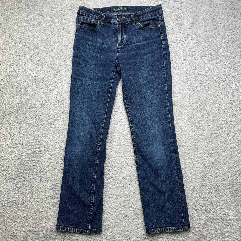 Lauren Ralph Lauren Jeans Womens 8 Dark Blue Straight Mid rise